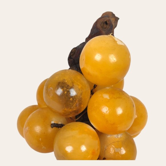 Vintage MCM Italian Alabaster Stone Grapes Grape Cluster Driftwood Stem LARGE 15 - Picture 9 of 11